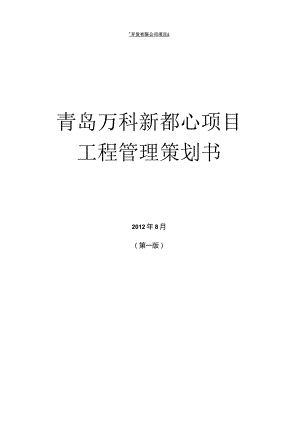 新都心项目工程管理策划书(讨论版).docx