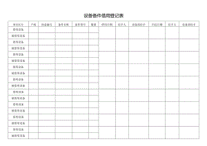设备备件借用登记表.docx
