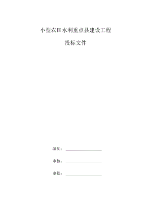 农业综合开发小型农田水利重点县建设工程投标文件.docx