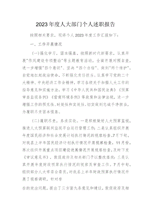 2023年度人大部门个人述职报告.docx