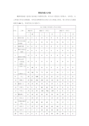 劳动力投入计划.docx
