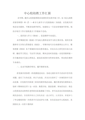中心校幼教工作汇报.docx