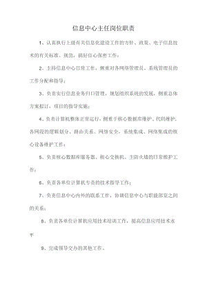 信息中心主任岗位职责.docx