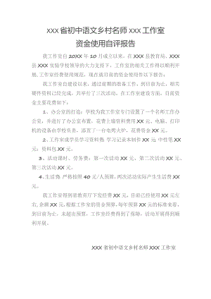 (新)XXX名师工作室资金使用自评报告.docx