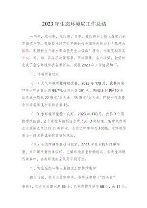 2023年生态环境局工作总结.docx