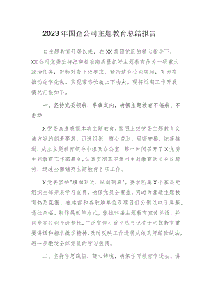 2023年国企公司主题教育总结报告.docx