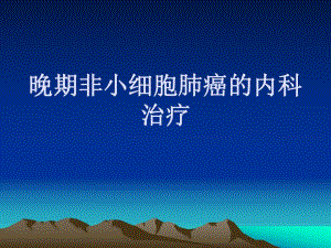 晚期非小细胞肺癌的内科治疗进展.ppt