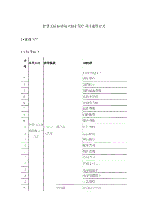 智慧医院移动端微信小程序项目建设意见.docx