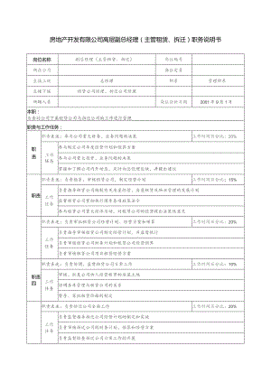 房地产开发有限公司高层副总经理（主管租赁、拆迁）职务说明书.docx