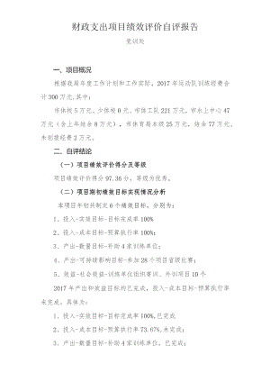 财政支出项目绩效评价自评报告.docx