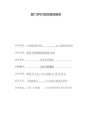 部门评价项目绩效报告.docx