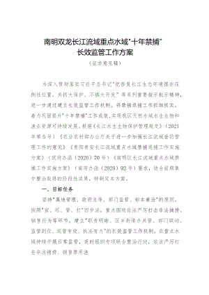 南明双龙长江流域重点水域“十年禁捕”长效监管工作方案.docx