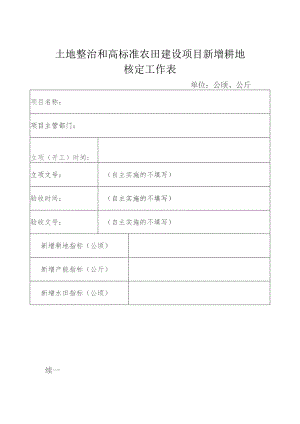 土地整治和高标准农田建设项目新增耕地.docx