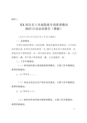 项目重大事故隐患专项排查整治2023行动总结报告（模板）.docx