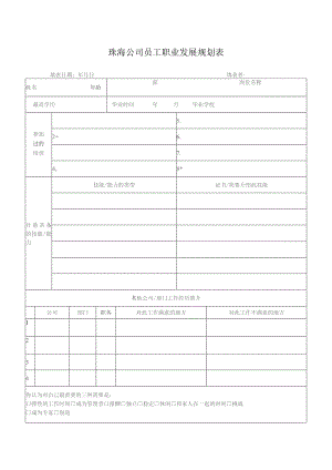 珠海公司员工职业发展规划表.docx