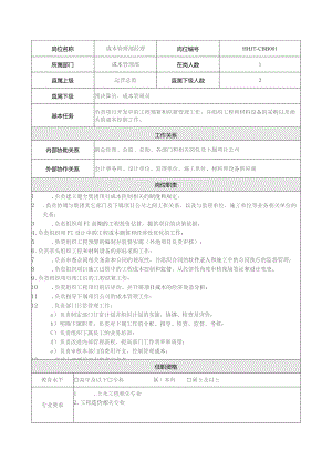 地产集团总公司成本管理部经理岗位说明书.docx