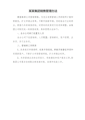某某集团销售管理办法.docx