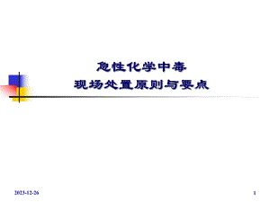 急性化学中毒现场处置原则与要点.ppt