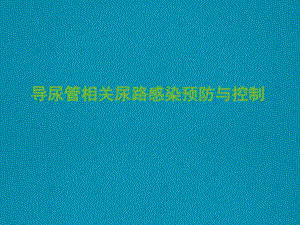 导尿管相关性尿路感染预防与控制.ppt.ppt