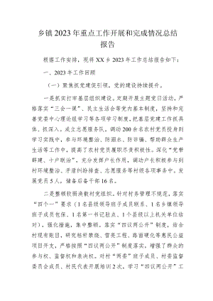 乡镇2023年重点工作开展和完成情况总结报告.docx