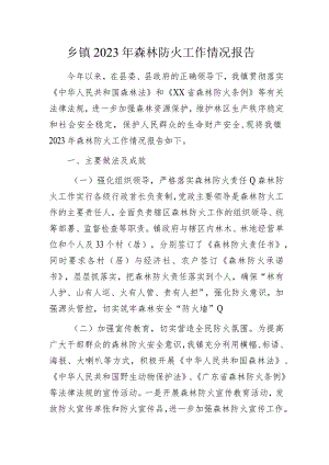 乡镇2023年森林防火工作情况报告.docx