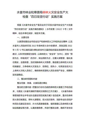水富市林业和草原局森林火灾安全生产大检查“百日攻坚行动” 实施方案.docx