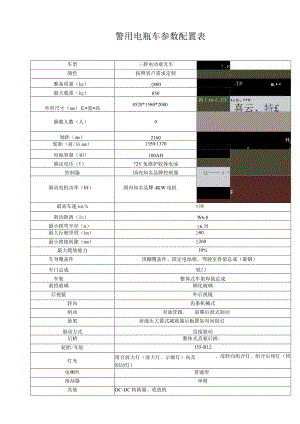 警用电瓶车参数配置表.docx