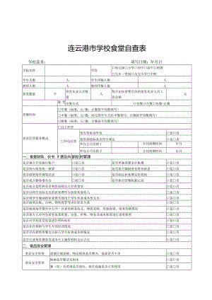 连云港市学校食堂自查表.docx