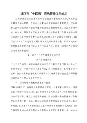 绵阳市“十四五”应急管理体系规划.docx
