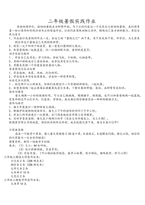 二年级暑假实践作业.docx