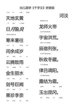 《千字文》全文注音.docx