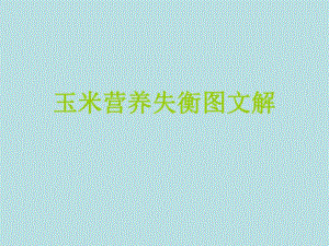 [修改版]玉米营养失衡图文解——玉米缺素症状图.ppt