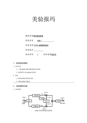 移动通信原理实验报告1--QPSK调制解调实验.docx