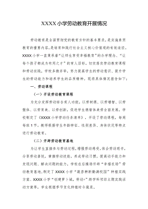 小学劳动教育开展情况.docx