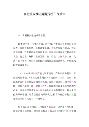 乡村振兴推进问题探析工作报告.docx