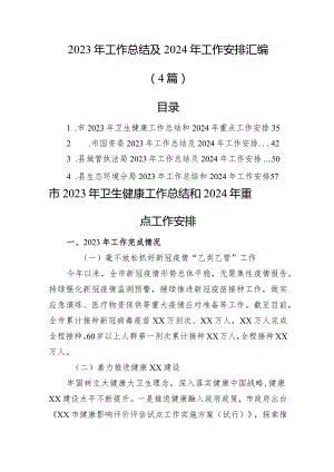 2023年工作总结及2024年工作安排汇编（4篇）.docx