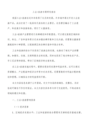 工业+旅游专题研究报告.docx