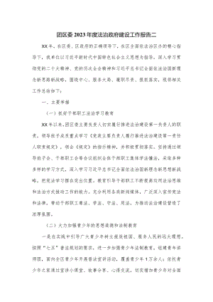 团区委2023年度法治政府建设工作报告二.docx