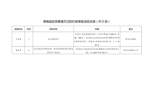 贵南县改变管理方式的行政审批项目目录共2项.docx