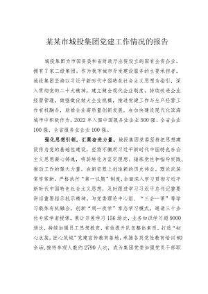 某某市城投集团党建工作情况的报告.docx