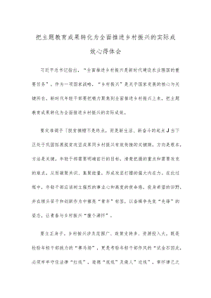 把主题教育成果转化为全面推进乡村振兴的实际成效心得体会.docx
