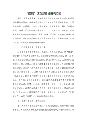 市税务系统“四强”党支部建设情况总结汇报.docx