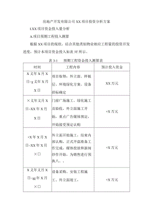 房地产开发有限公司××项目投资分析方案.docx