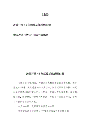 中国改革开放45周年感悟心得体会2篇.docx