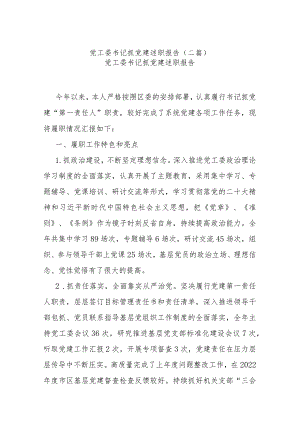 党工委书记抓党建述职报告(二篇).docx