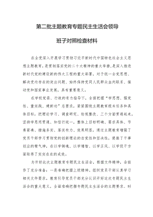 第二批主题教育专题民主生活会领导班子对照检查材料.docx