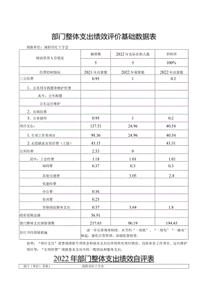 部门整体支出绩效评价基础数据表.docx