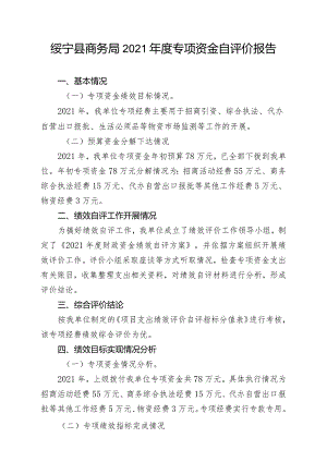 绥宁县商务局2021年度专项资金自评价报告.docx