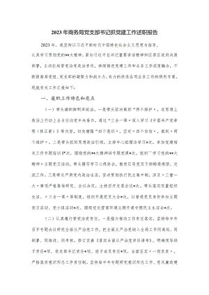 2023年商务局党支部书记抓党建工作述职报告.docx