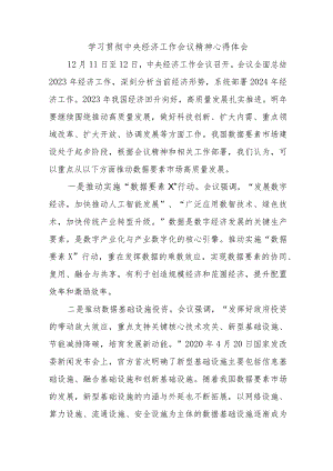 退休党员干部《学习贯彻中央经济》工作会议精神心得体会（4份）.docx